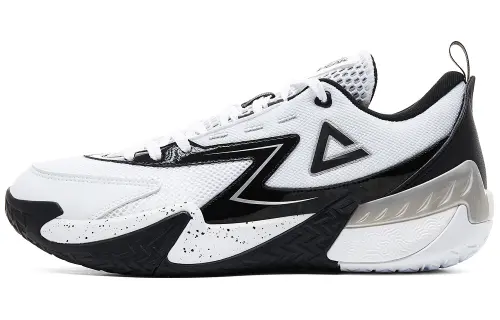Peak Outfield Overlord V2 Ration Shoes Black Humor SWR Wear-Resistant Rubber Quick Start Shock Absorbing Anti-Slip Wear-Resistant Rebound Low-top Practical Basketball Shoes Men's White and Black