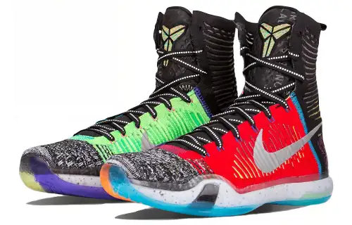 Nike Kobe 10 Elite High What The OG model, comfortable round toe, shock absorption and non-slip, high top basketball shoes, men's model, Yuanyang