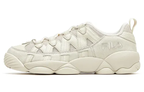 FILA FUSION Spaghetti Synthetic Leather, Top Grain Cow Leather Low top Vintage Basketball Shoes Men's Natural