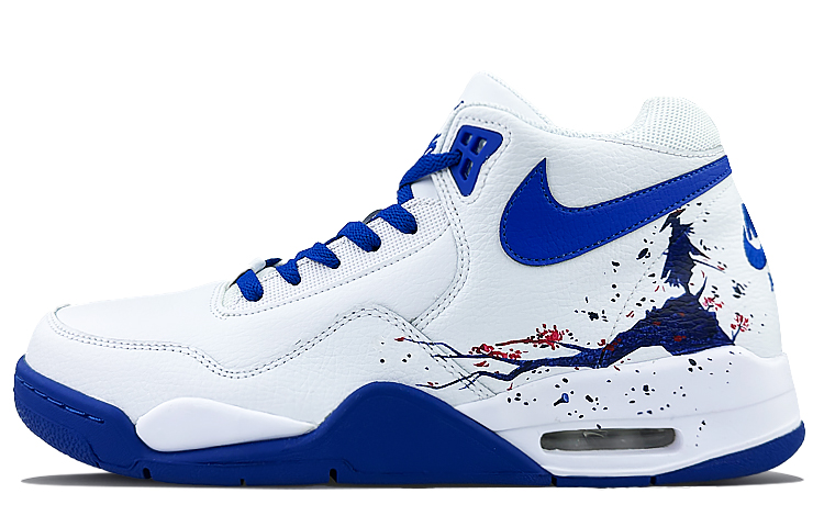 Nike Flight Legacy Mid top Vintage Basketball Shoes Men’s White Blue