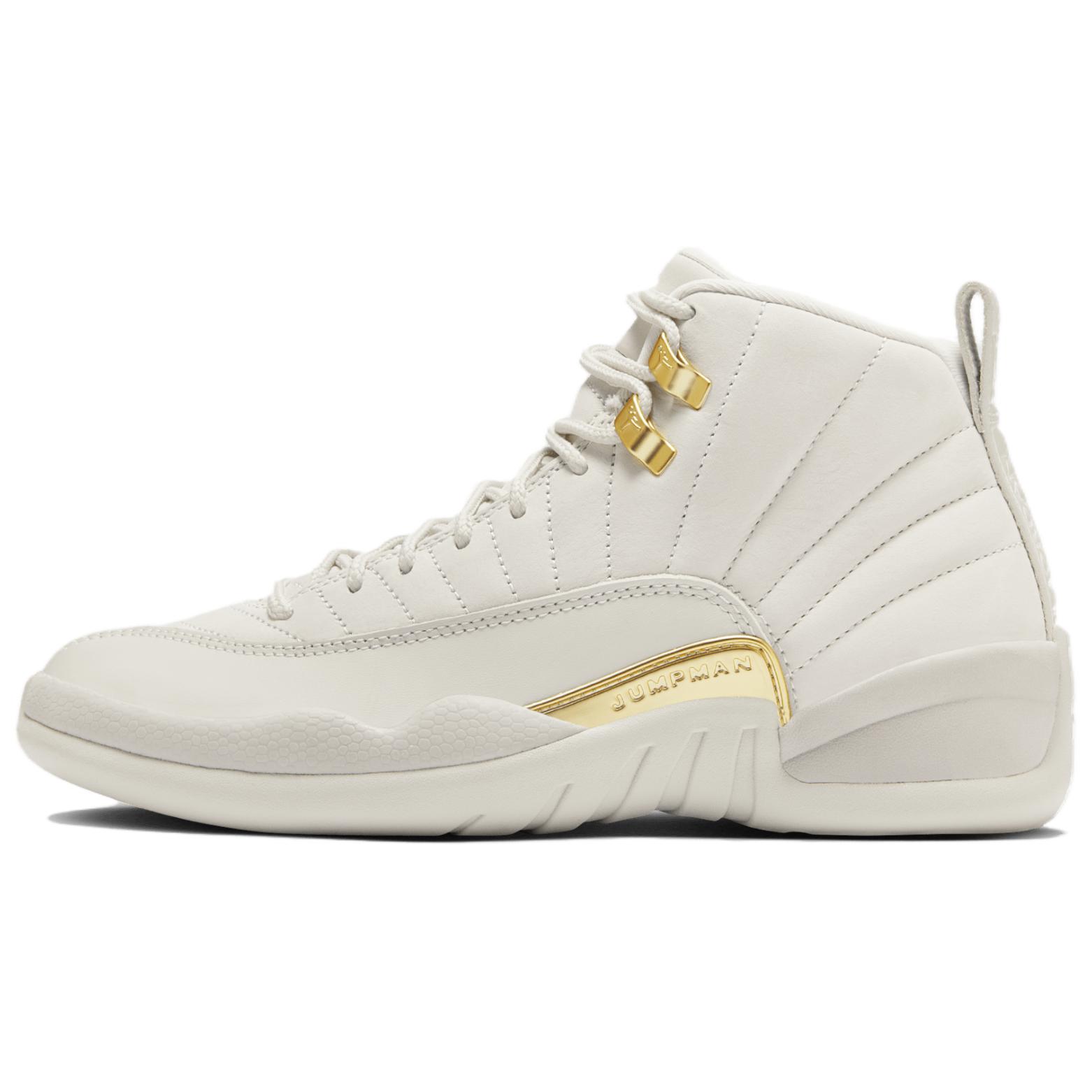 Женские кроссовки Jordan Air Jordan 12 "Phantom" (бело-золотые)