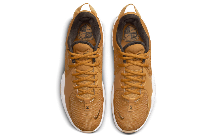 Мужские кроссовки Nike PG 5 TPU (бело-золотые) — Белый / золотой — фото 4