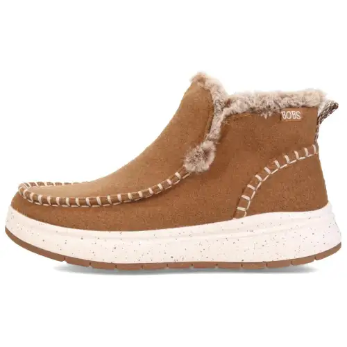 Skechers BOBS SKIPPER Suede Thermal Abrasion Resistant Short Snow Boots Women's Chestnut