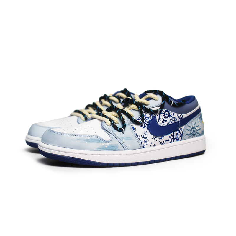 Jordan Air Jordan 1 Skateboard For Youth Slip Resistant Abrasion Resistant Low top Vintage Basketball Shoes Men’s
