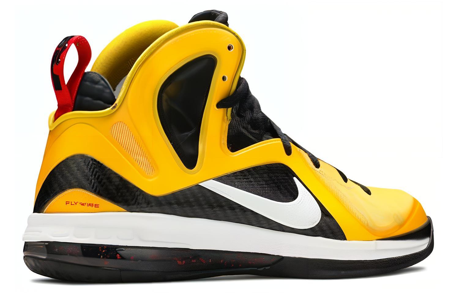 Мужские кроссовки Nike Lebron 9 Elite Taxi (черно-желтые) — фото 4