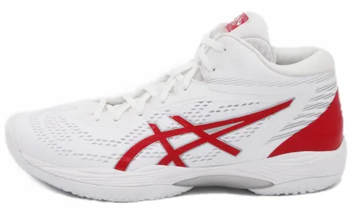 ASICS Gel-Hoop V14 Round Toe Comfortable High Top Practical Basketball Shoes Men's White Red