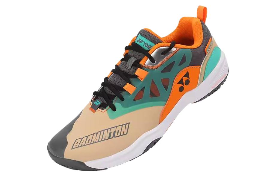 YONEX Cushioning, Wear Resistant Low top Badminton Shoes Unisex Brown Beige Yellow