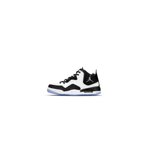 Jordan Courtside 23 Slip Resistant Abrasion Resistant Mid top Vintage Basketball Shoes Unisex Black White
