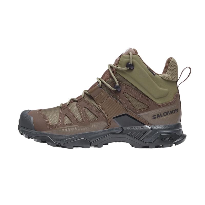 SALOMON Fabric Waterproof And Lightweight Mid top Hiking Shoes Unisex Brown