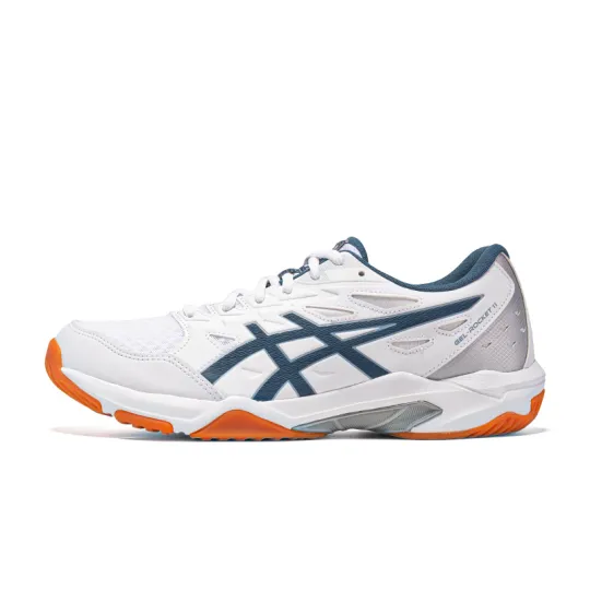 ASICS Gel Rocket 11 Stable Flexibility Abrasion Resistant Breathable Low top Badminton Shoes Unisex White Blue