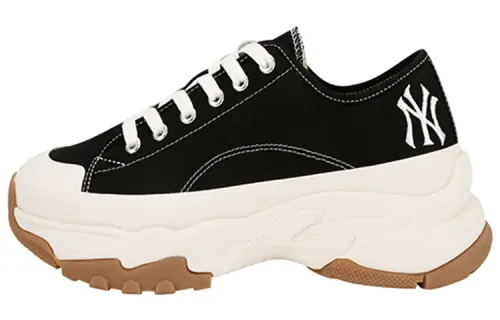 MLB Chunky High Low New York Yanker Lace Up Slip Resistant Abrasion Resistant Low top Canvas Shoes Unisex Black