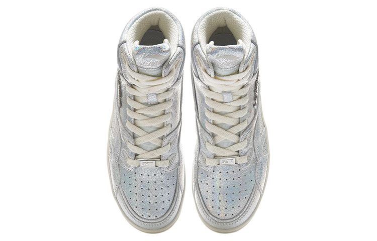 Li Ning 937 Deluxe Hi High top Vintage Basketball Shoes Women’s Silver