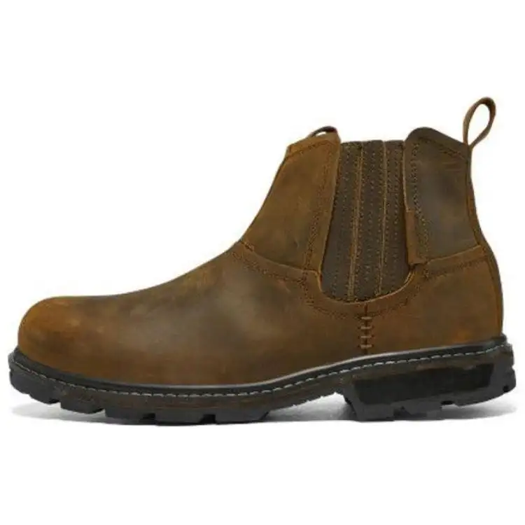 Skechers Short Chelsea Boots Low Heel Men's Brown