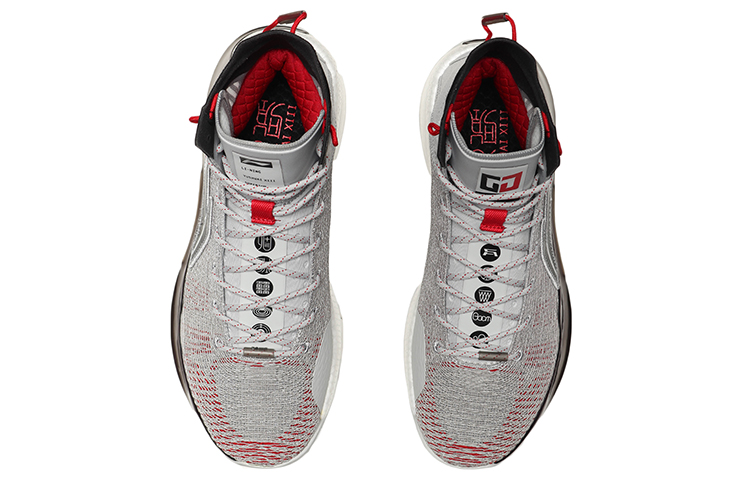 Li Ning YuShuai 13 Boom CJ PE Fabric Cushioning Slip Resistant Abrasion Resistant High top Basketball Shoes Men’s Gray