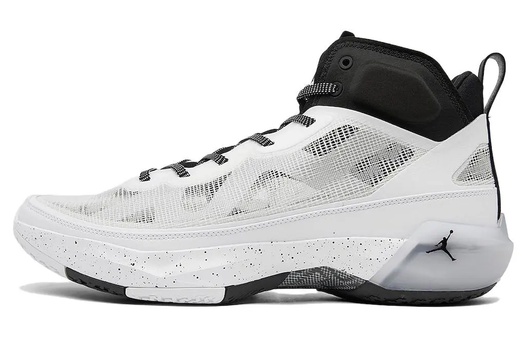 Jordan Air Jordan 37 'Oreo' Cushioning Slip Resistant Abrasion Resistant Mid top Basketball Shoes Men's White