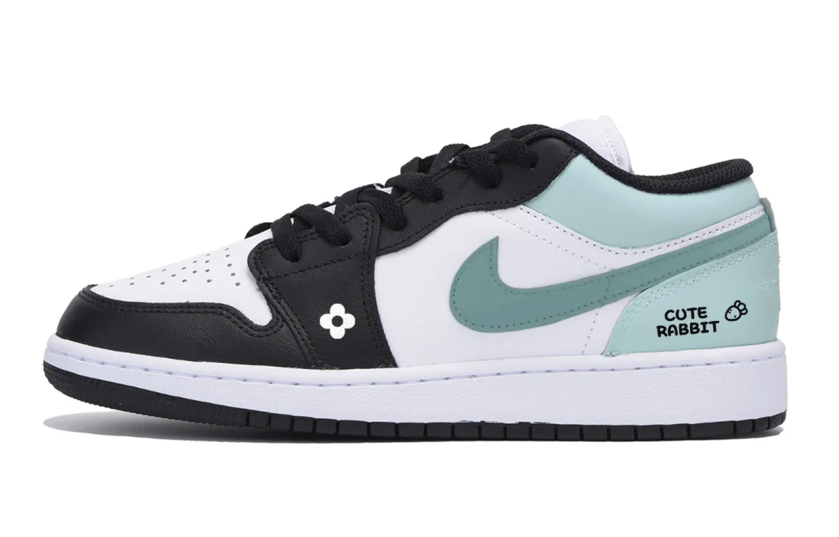 Jordan Air Jordan 1 Urban Chic Style Vintage Low top Vintage Basketball Shoes Men's White Tiffany