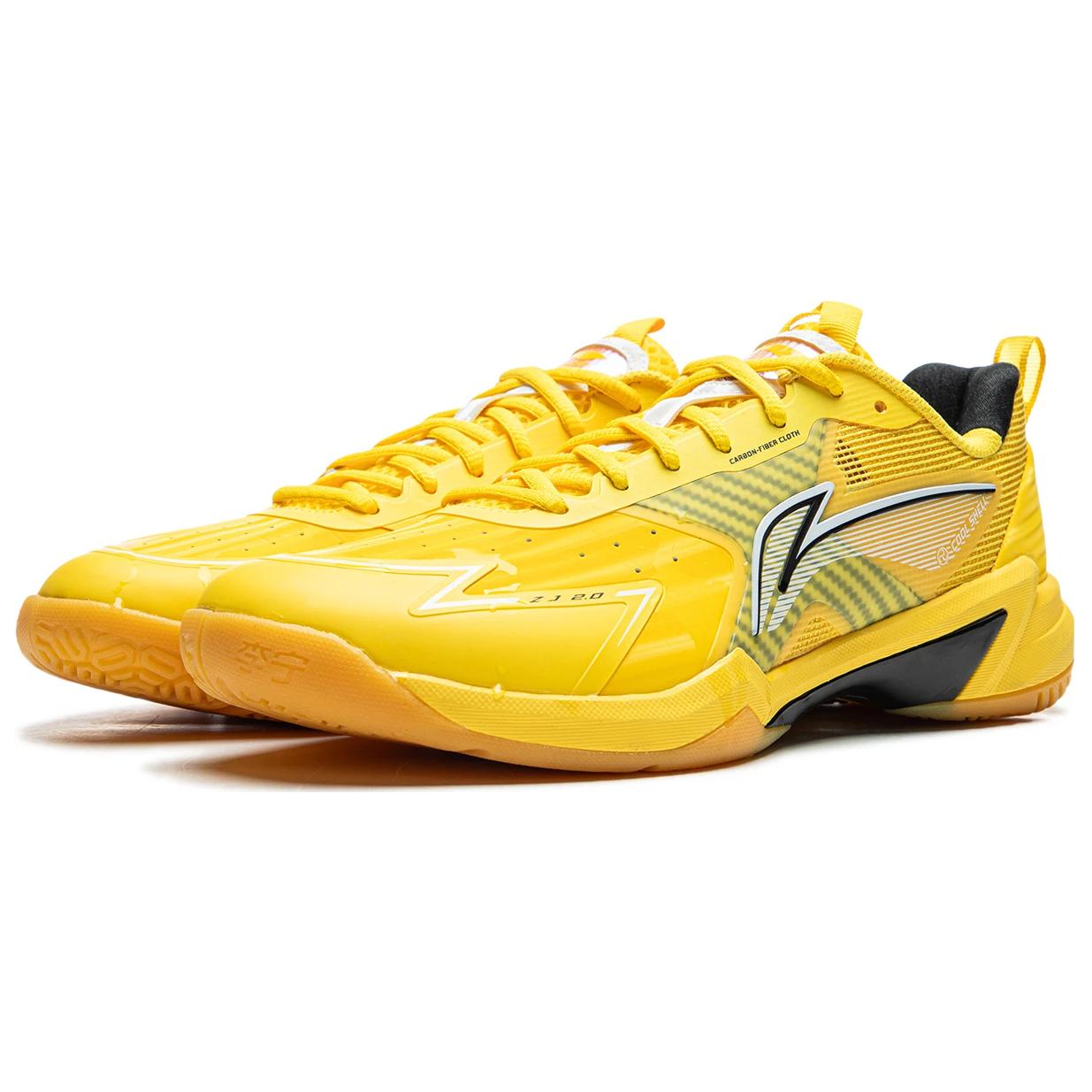 Li Ning Halberd 2 Synthetic Leather Comfortable And Trendy Low top Badminton Shoes Unisex Radiant Yellow