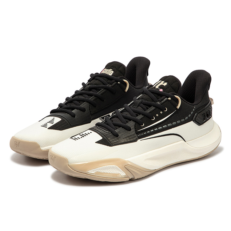 361° Cushioning Slip Resistant Abrasion Resistant Low top Basketball Shoes Unisex White Black