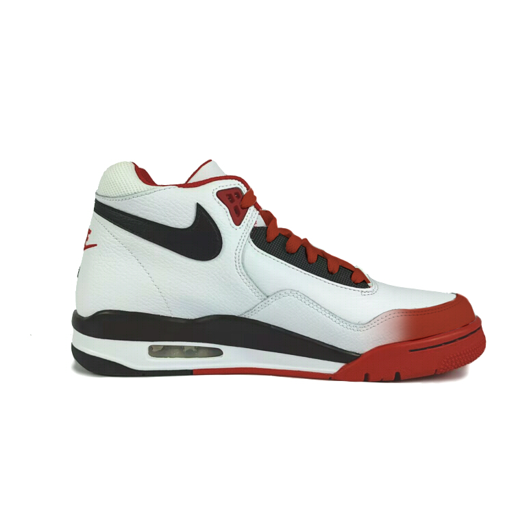 Nike Flight Legacy Synthetic Leather Cushioning Mid top Vintage Basketball Shoes Unisex Red White