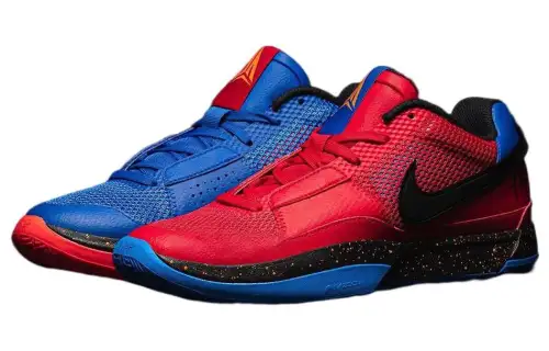Nike Ja 1 Morant 1st generation 'MISMATCH' Yuanyang fabric leather shock-absorbing anti-slip wear-resistant wrapping support low-top basketball shoes men's red and blue foreign version