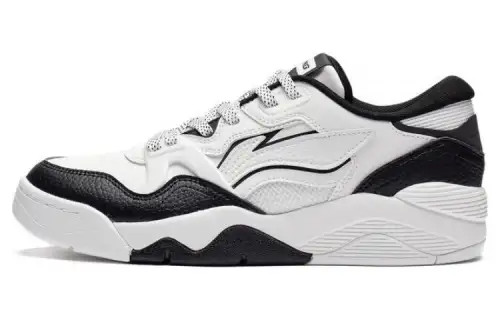 Li Ning Basketball Culture OG 90 Abrasion Resistant Breathable Low top Vintage Basketball Shoes White Black