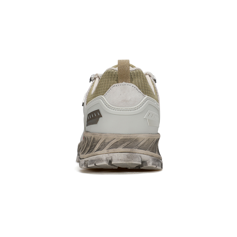 HUMTTO Pigskin Cushioning Slip Resistant Low top Hiking Shoes Men’s Beige Gray