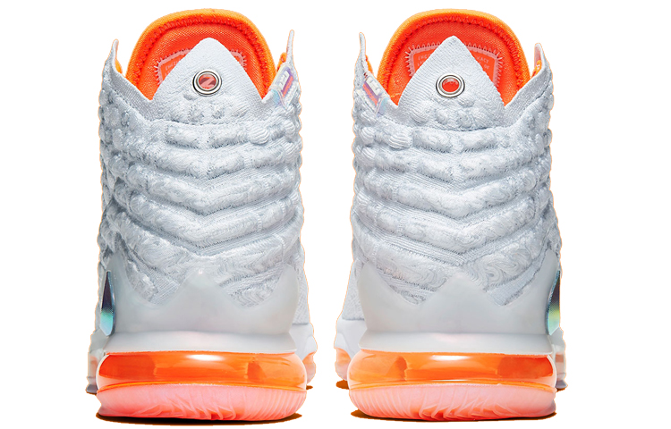 Мужские кроссовки Nike Lebron 17 Future Air (бело-оранжевые) — фото 5