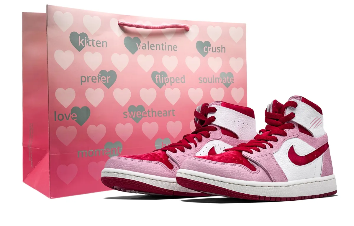 Jordan Air Jordan 1 Zoom CMFT 2 Heartstring, Shopping Bag Abrasion Resistant High top Vintage Basketball Shoes Women's