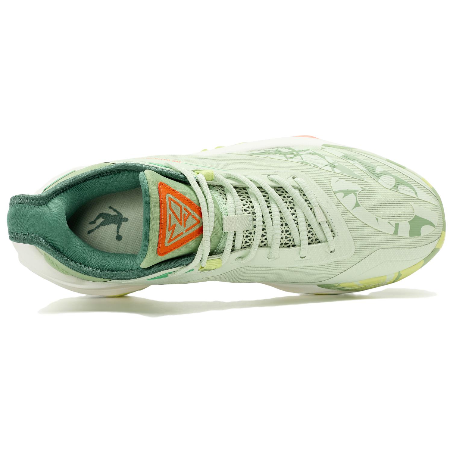 QIAODAN Cushioning, Wear Resistant Low top Basketball Shoes Men’s Frost Leaf Green Barley Green