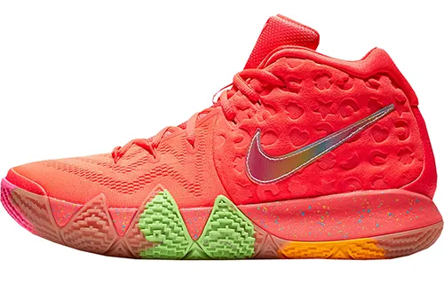 Nike Kyrie 4 Lucky Charms round toe lace-up non-slip lightweight mid-top practical basketball shoes men's orange