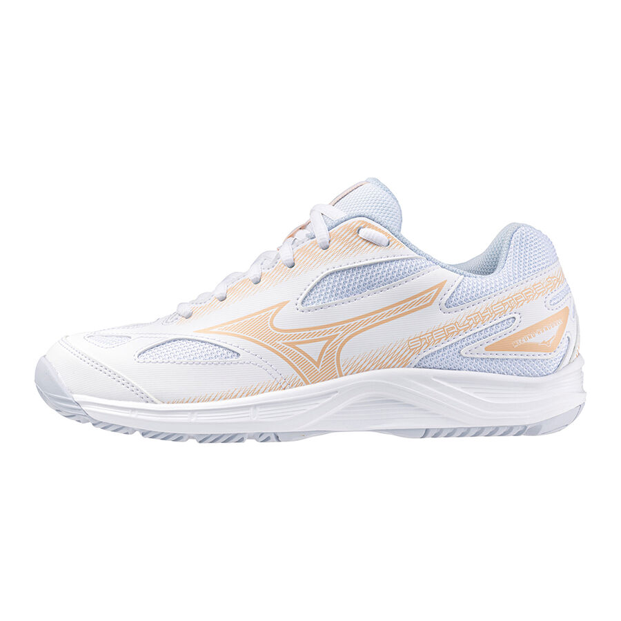 Кроссовки Mizuno STEALTH STAR 2 JR (бело-золотые)