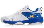 Li Ning Kaiser Lightweight, Wear resistant, And Non slip Low top Badminton Shoes Unisex White Blue
