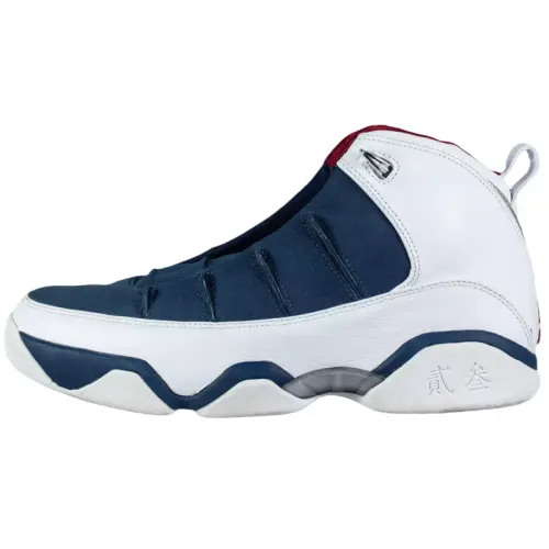 Jordan Slip Resistant Abrasion Resistant Mid top Basketball Shoes Men's Blue White