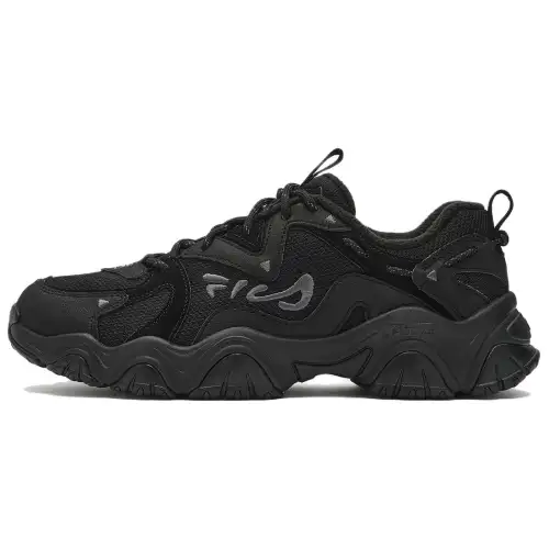 FILA Fluid 4 Cat Paw 4.0 Textile, Synthetic Leather Low top Chunky Sneakers Men's Black