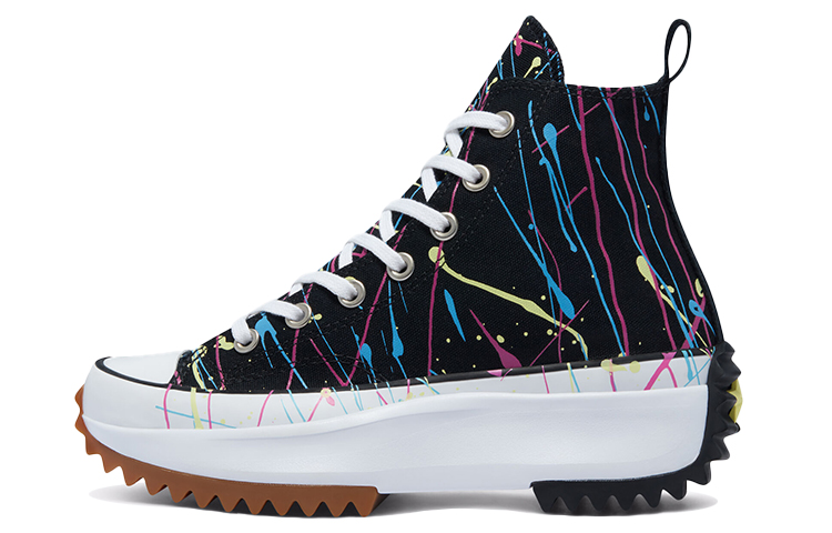 Run Star Wmns Converse Hike High 'Splatter Paint - Black' Women's