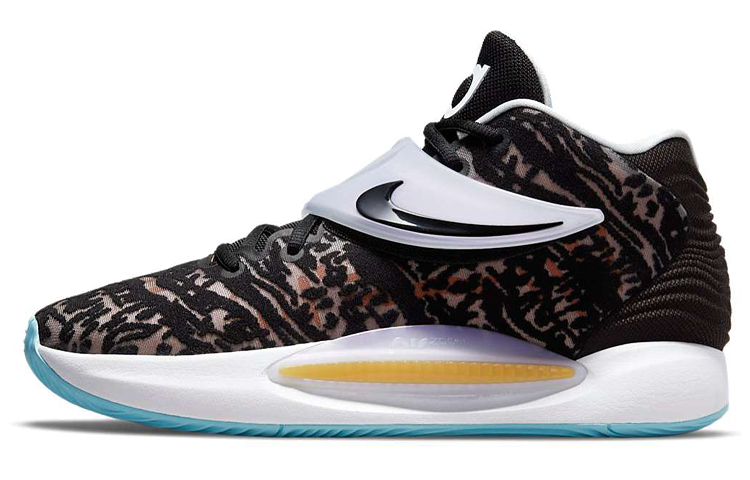 Nike KD 14 EP Zhongbang Zoom Practical Basketball Shoes Men and Women Black and White Domestic Version