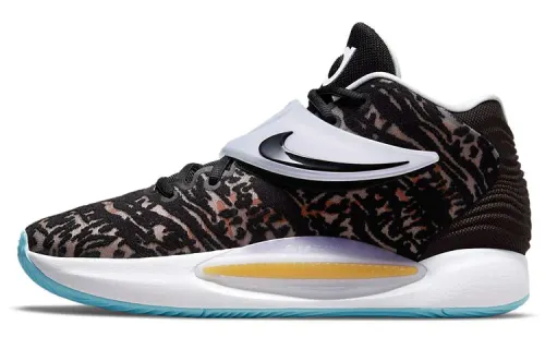 Nike KD 14 EP Zhongbang Zoom Practical Basketball Shoes Men and Women Black and White Domestic Version