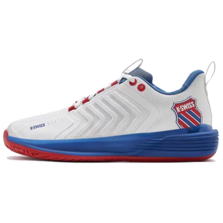 K·SWISS Cushioning Slip Resistant Abrasion Resistant Coverage Low top Tennis Shoes Men’s White Red