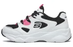 Skechers D'LITES AIRY Mesh, Textile, Synthetic Leather Casual Low top Chunky Sneakers Women's White Black Pink