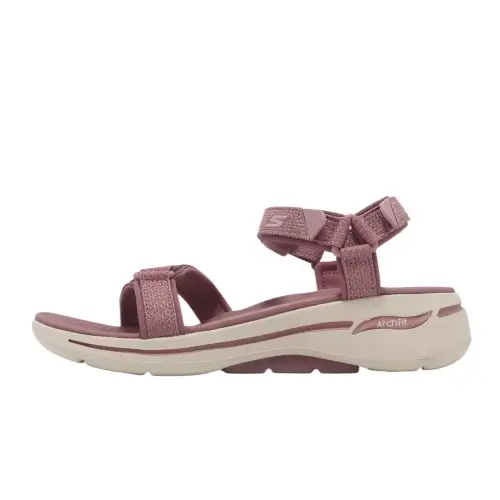 Skechers One Strap Sandals Medium Heel 3 5cm Women's Pink