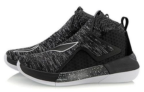 Li Ning YuShuai 12 Non slip Lightweight High top Basketball Shoes Men’s Black White