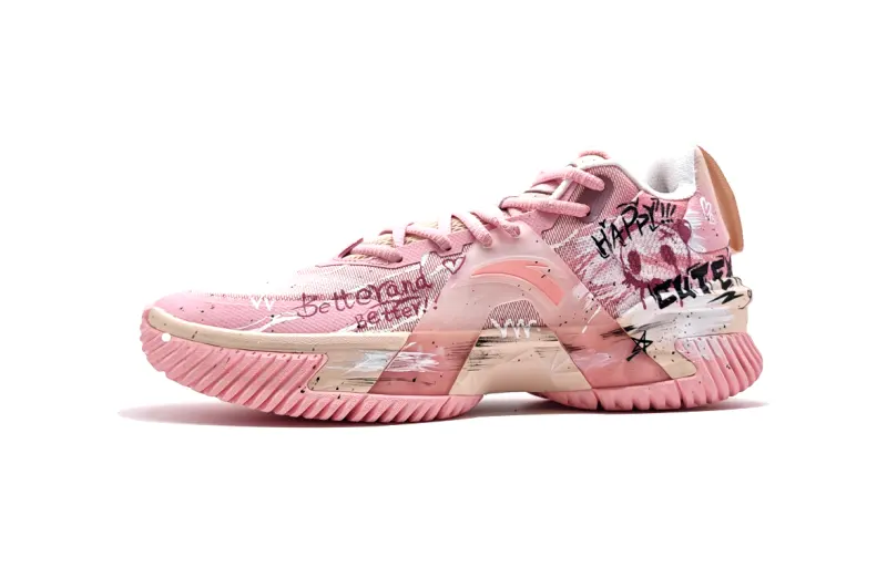 Anta Airspace 5 Slip Resistant Abrasion Resistant Low top Basketball Shoes Unisex Pink