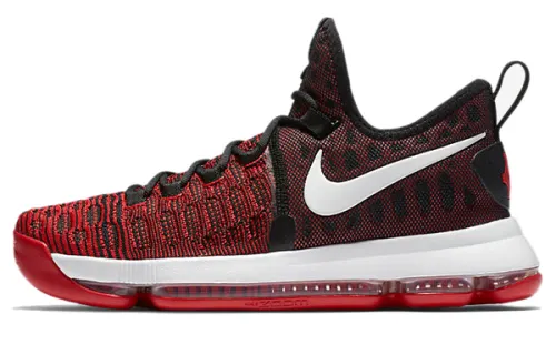 Nike KD 9 Hard Work round toe flat heel non-slip lightweight low-top practical basketball shoes men's red and black