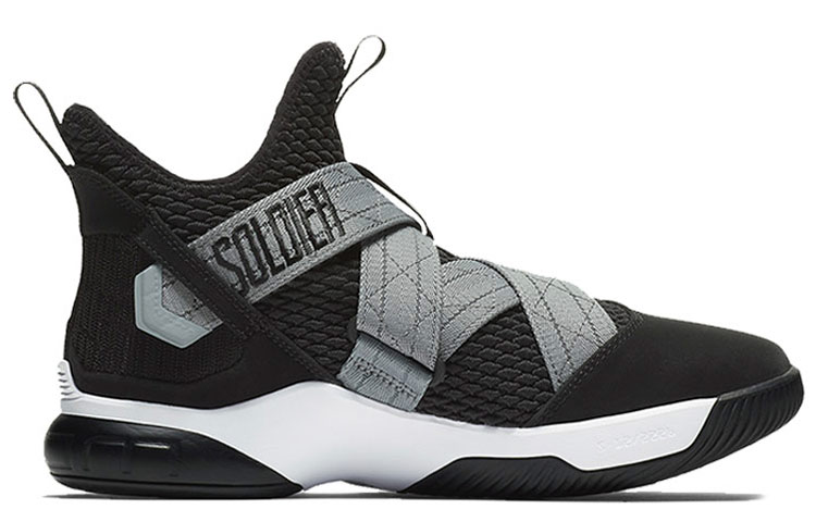 Мужские кроссовки Nike zoom soldier 12 (черно-серый) — фото 2