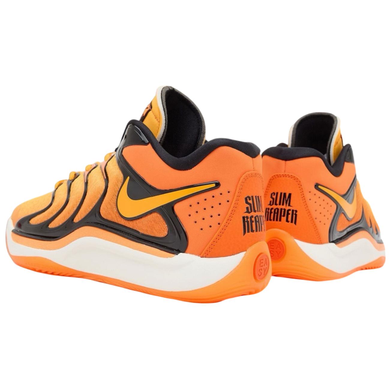 Nike KD 17 Slip Resistant Abrasion Resistant Low top Basketball Shoes Unisex Orange White Black