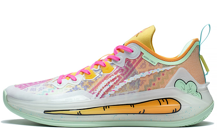 Li Ning Liren 3 V2 Basketball Shoes Men's Low Top White/Orange/Green