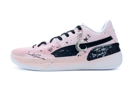 PUMA Clyde Hardwood Team Lucky Star Fabric Abrasion Resistant Low top Basketball Shoes Unisex Trendy Vintage