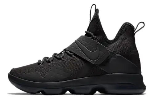 Nike Lebron 14 LMTD EP James round toe non-slip lightweight mid-top practical basketball shoes men's all black