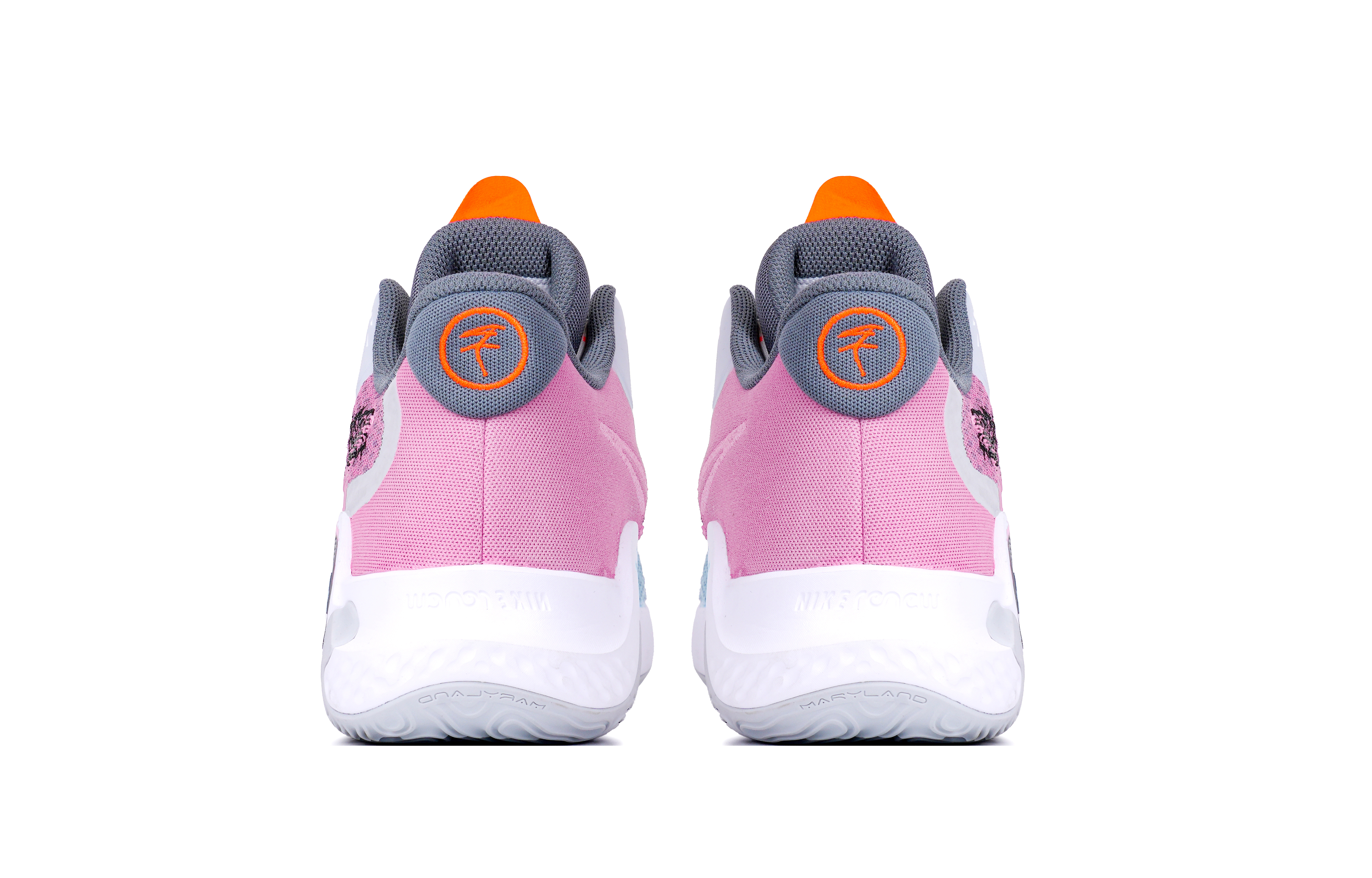 Nike KD Trey 5 IX Cushioning Abrasion Resistant Breathable Mid top Basketball Shoes Unisex Pink Blue