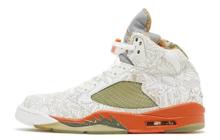 Jordan Air Jordan 5 Retro Laser Cushioning Slip Resistant Cushioning Slip Resistant Mid top Vintage Basketball Shoes